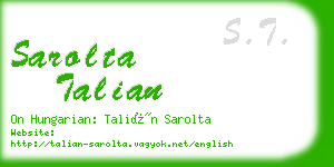 sarolta talian business card